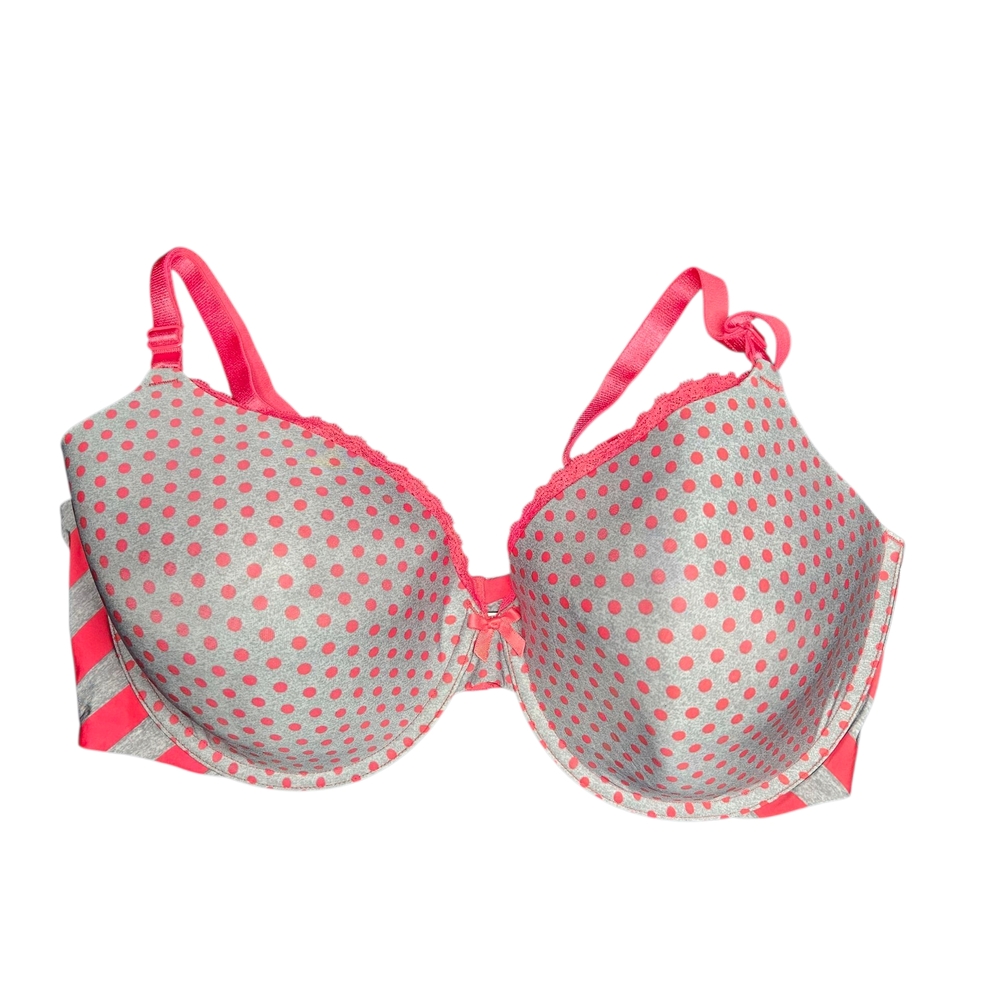 Victoria's Secret Red and Gray Polka Dot Bra